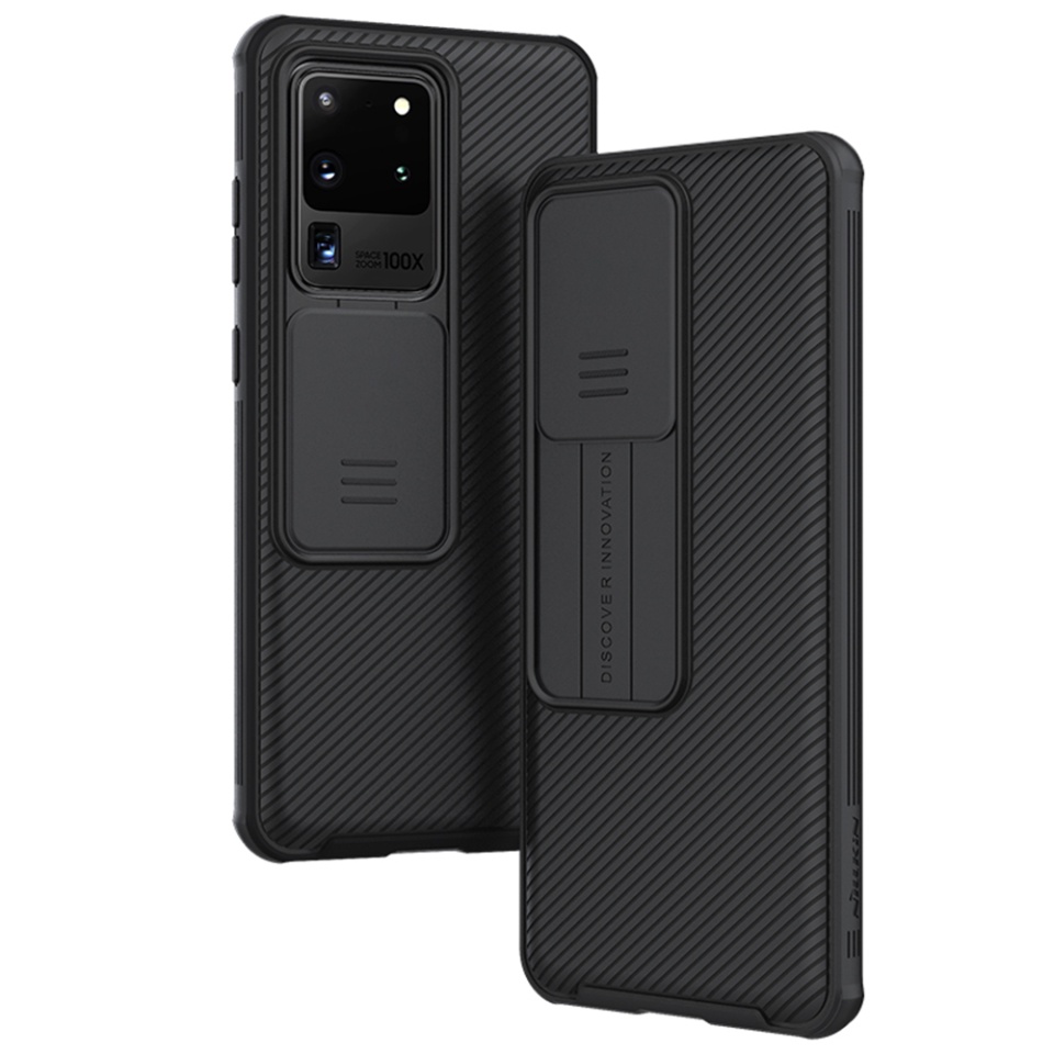 Husa pentru iPhone 16 Pro Max cu inel magnetic si protectie camera Nillkin CamShield - Negru/transparenta