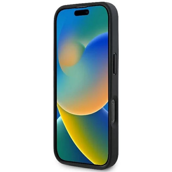 Husa pentru iPhone 16 Pro Max, Guess, Leather 4G Triangle Strass, Negru - 2 | YEO