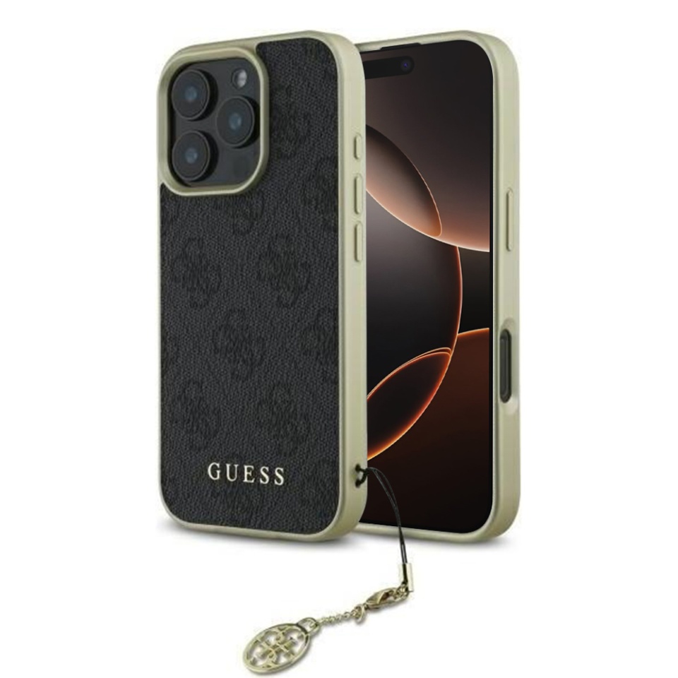 Husa pentru iPhone 16 Pro Max Hardcase 4G Charm, Guess - Negru