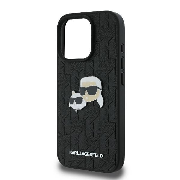 Husa pentru iPhone 16 Pro Max, Hardcase Leather Monogram, Karl Lagerfeld - Negru - 1 | YEO