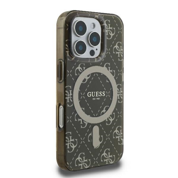 Husa pentru iPhone 16 Pro Max, IML 4G Background MagSafe, Guess, Maro - 3 | YEO