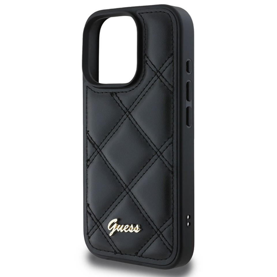 Husa pentru iPhone 16 Pro Max Quilted Metal Logo, Guess - Negru - 2 | YEO