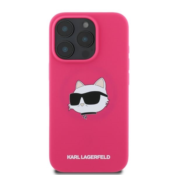 Husa pentru iPhone 16 Pro Max, Silicone MagSafe, Karl Lagerfeld - Fucsia - 3 | YEO