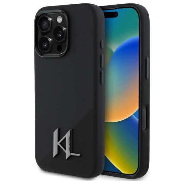Husa pentru iPhone 16 Pro Max, Silicone MagSafe, Karl Lagerfeld - Negru