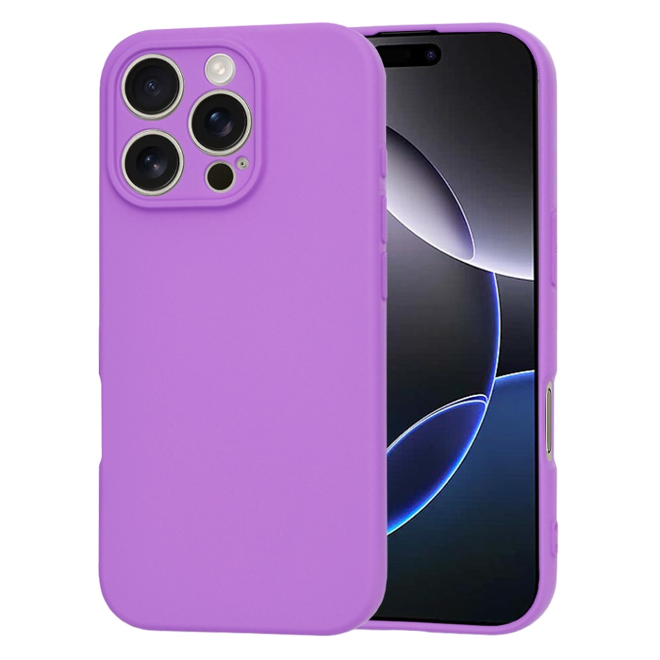 Husa pentru iPhone 16 Pro Max, SKYDDAR INNOVATION, din Silicon Catifelat, SoftElegance , Mov, set cu sticker