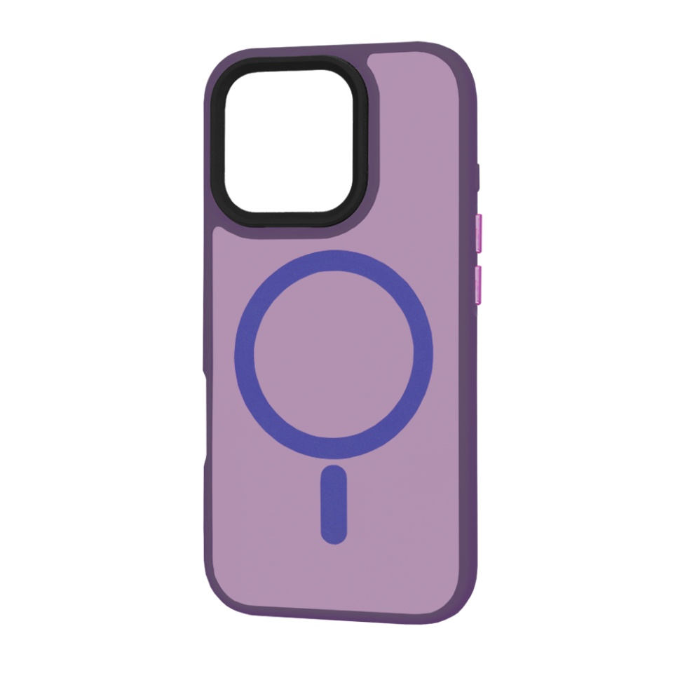 Husa pentru iPhone 16 Pro, SKYDDAR INNOVATION, HaloFrost MagSafe, Antisoc, set cu sticker, Mov inchis - 3 | YEO