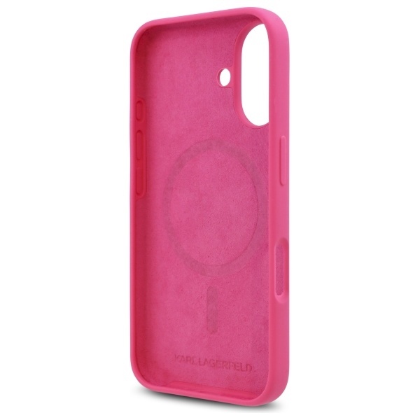 Husa pentru iPhone 16, Silicone MagSafe, Karl Lagerfeld - Fucsia - 1 | YEO