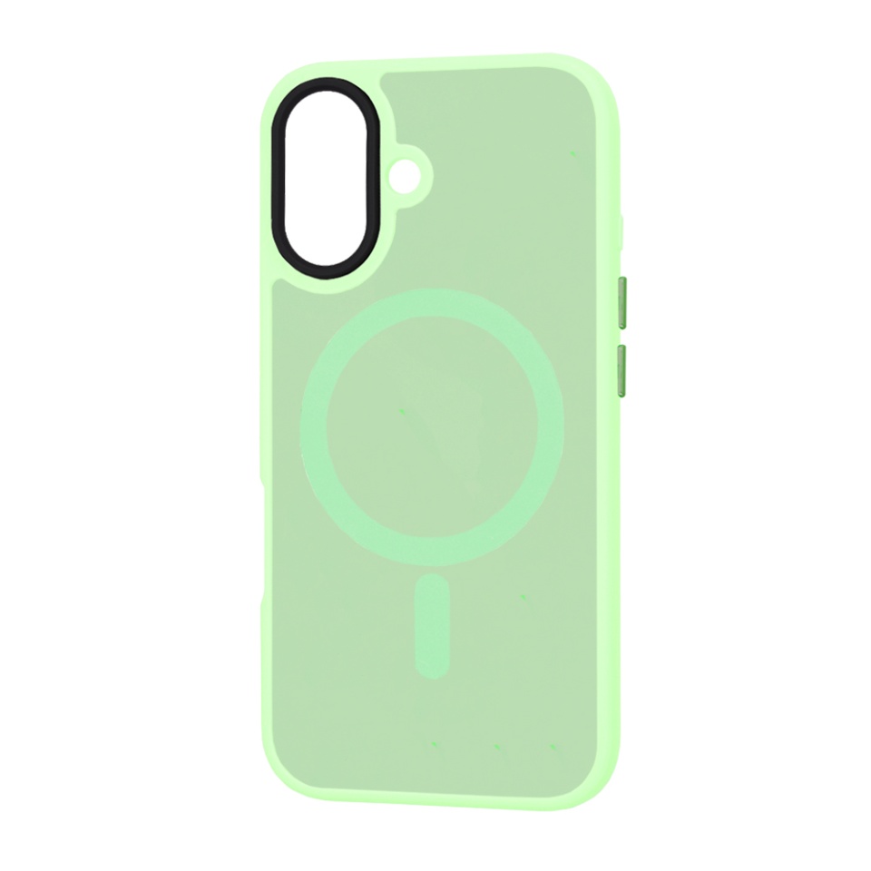 Husa pentru iPhone 16, SKYDDAR INNOVATION, HaloFrost MagSafe, Antisoc, set cu sticker, Verde deschis - 3 | YEO