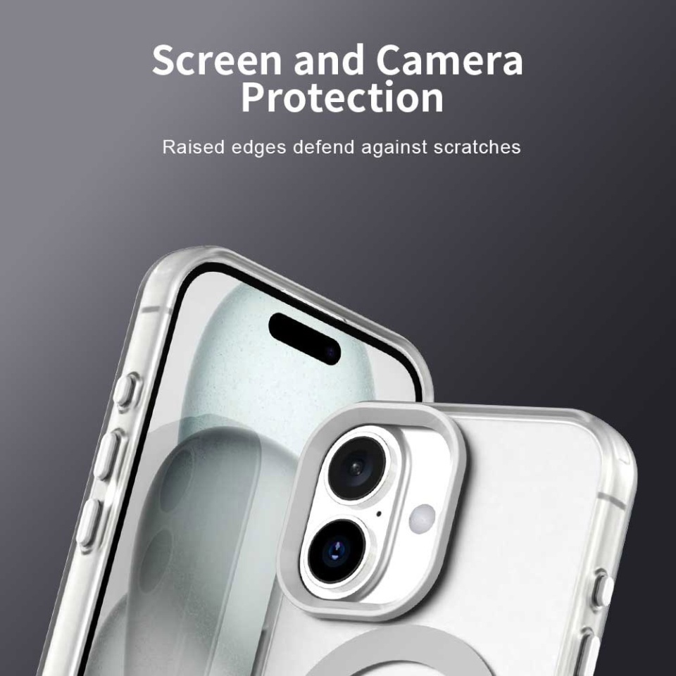 Husa pentru iPhone 16, SKYDDAR INOVATION, CandyCase, Magsafe, set cu sticker, Alb - 3 | YEO