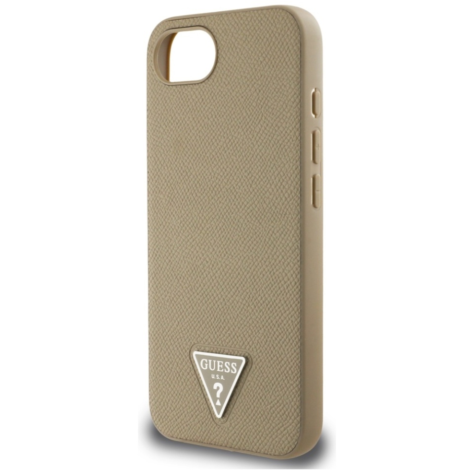 Husa pentru iPhone 16e, Grained Triangle, Guess, Maro - 2 | YEO