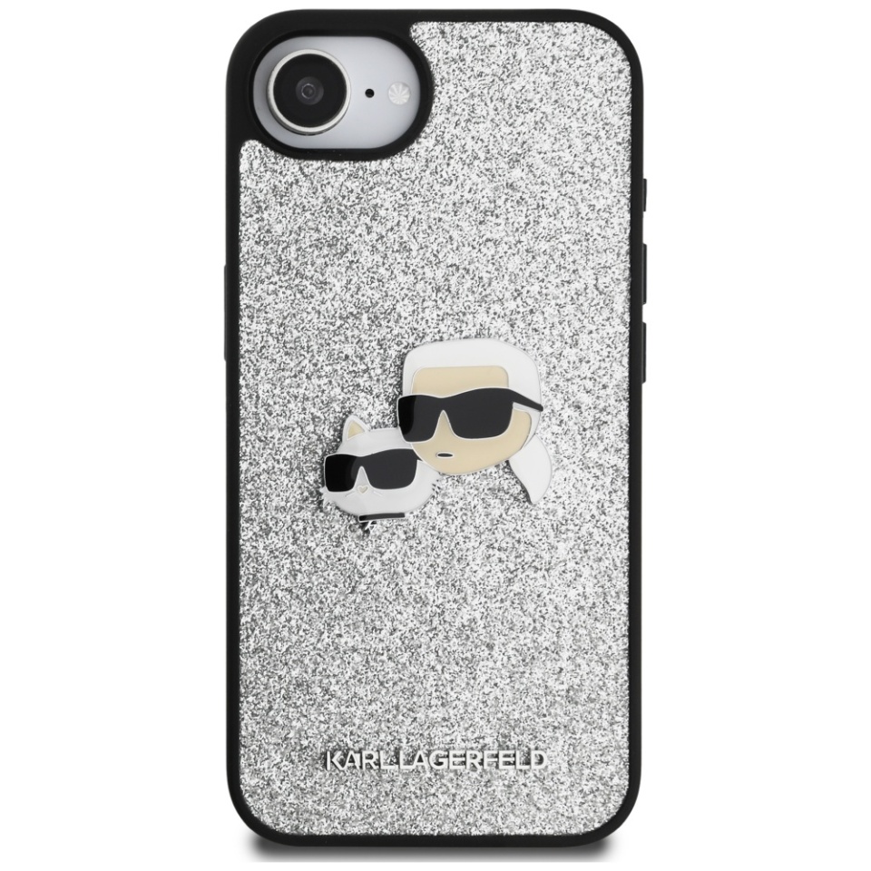 Husa pentru iPhone 16e, Hardcase Glitter, Karl Lagerfeld, Argintiu - 1 | YEO