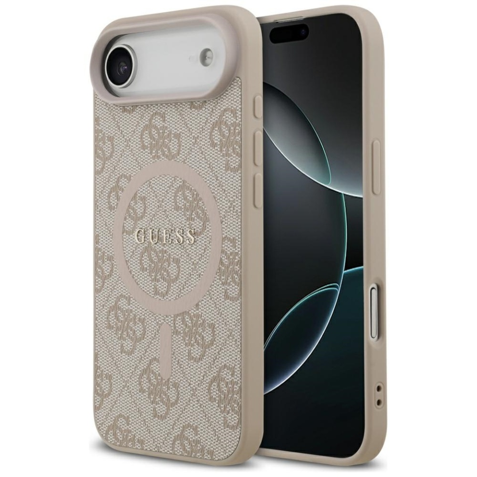 Husa pentru iPhone 17 Air, 4G Ring Classic Logo MagSafe, Guess, Roz