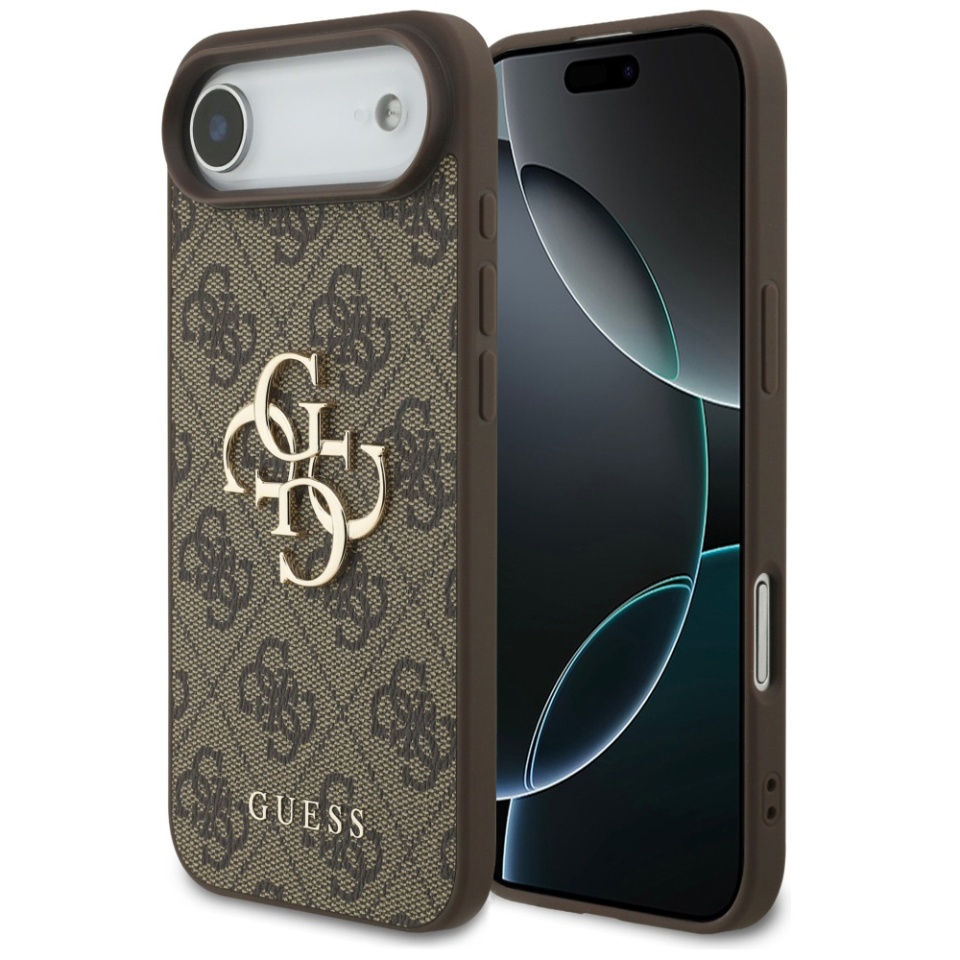 Husa pentru iPhone 17 Air, Guess Hardcase 4G Big Logo, Protectie Slim, Compatibila, Maro