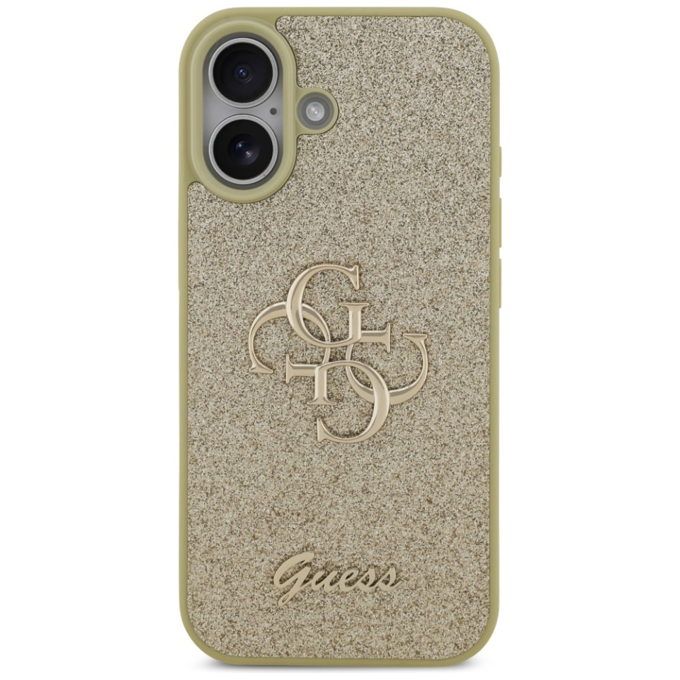 Husa pentru iPhone 17, Glitter Fixed Big 4G, Protectie Slim, Guess, Auriu - 1 | YEO