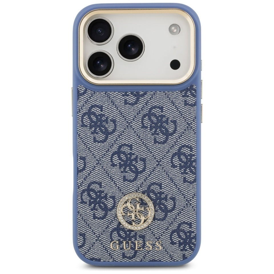Husa pentru iPhone 17 Pro, 4G Strass Logo with Big Strap Metal Button MagSafe, Protectie Slim, Albastru - 2 | YEO