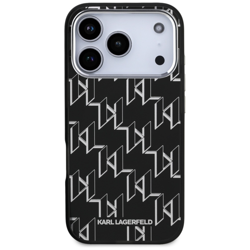Husa pentru iPhone 17 Pro, IML Glitter K&C Heads Logo MagSafe, Clear Mono Karl&Choupette - 1 | YEO