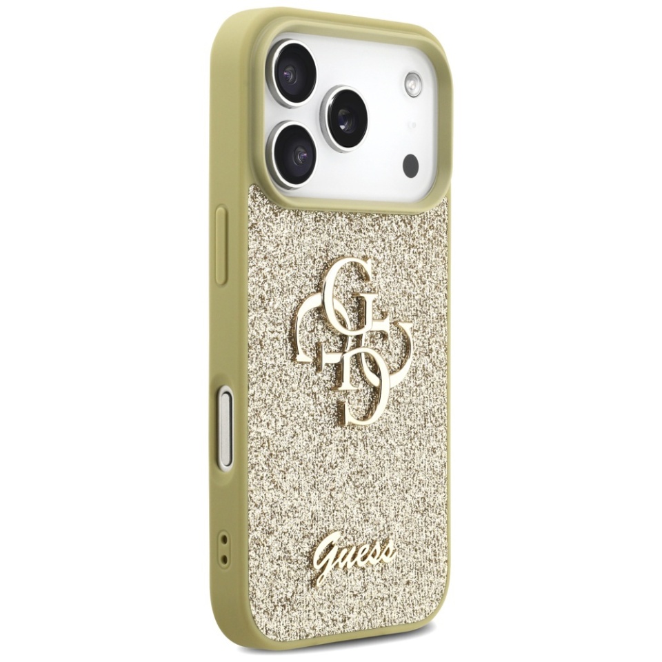 Husa pentru iPhone 17 Pro Max, Glitter Fixed Big 4G, Protectie Slim, Guess, Auriu - 3 | YEO