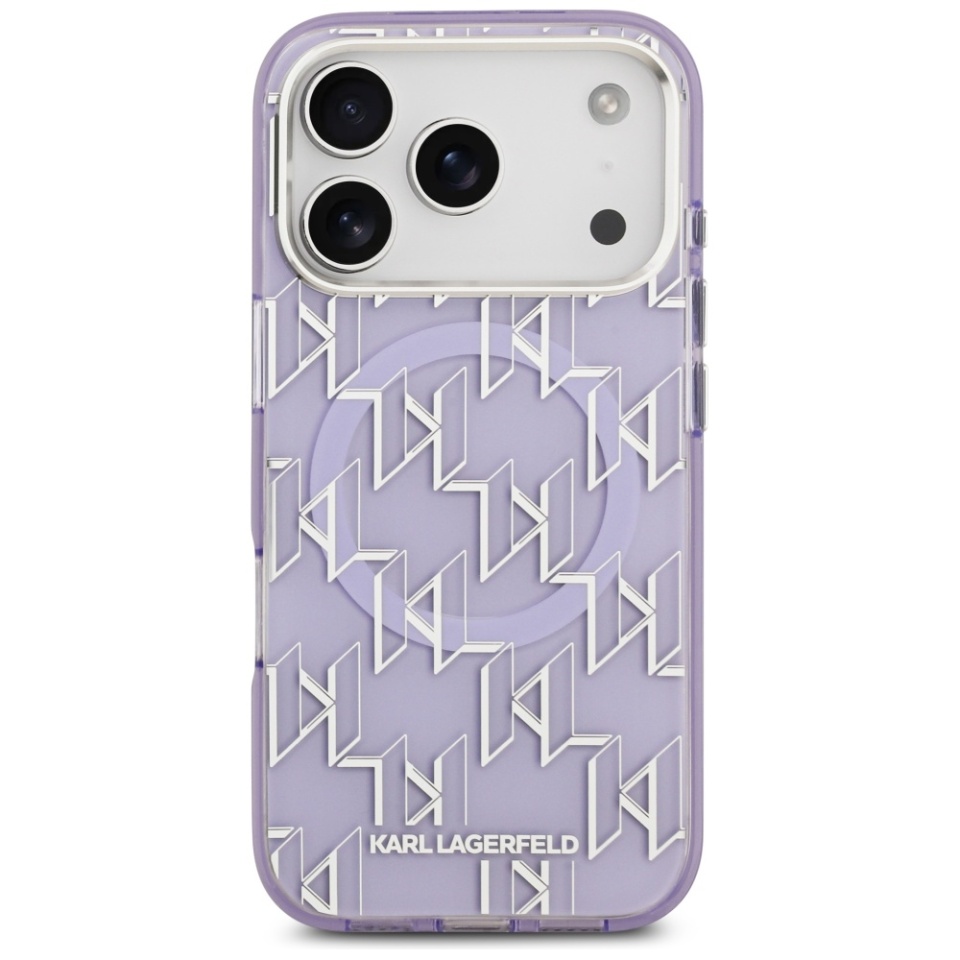 Husa pentru iPhone 17 Pro Max, IML Glitter K&C Heads Logo MagSafe, Clear Mono Karl&Choupette - 2 | YEO