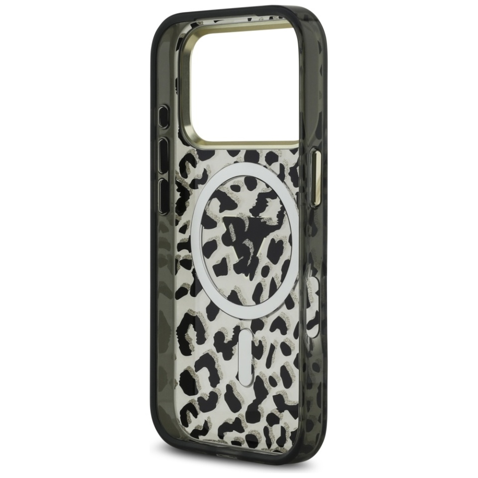 Husa pentru iPhone 17 Pro Max, Leopard Glitter MagSafe, Guess, Negru - 3 | YEO