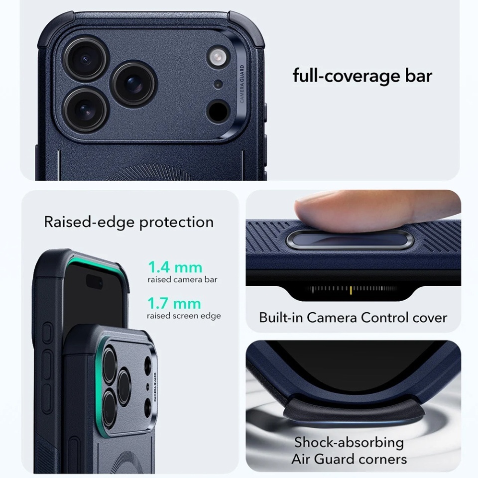 Husa pentru iPhone 17 Pro Max, Magsafe, ESR Cyber Halolock, Albastru - 3 | YEO