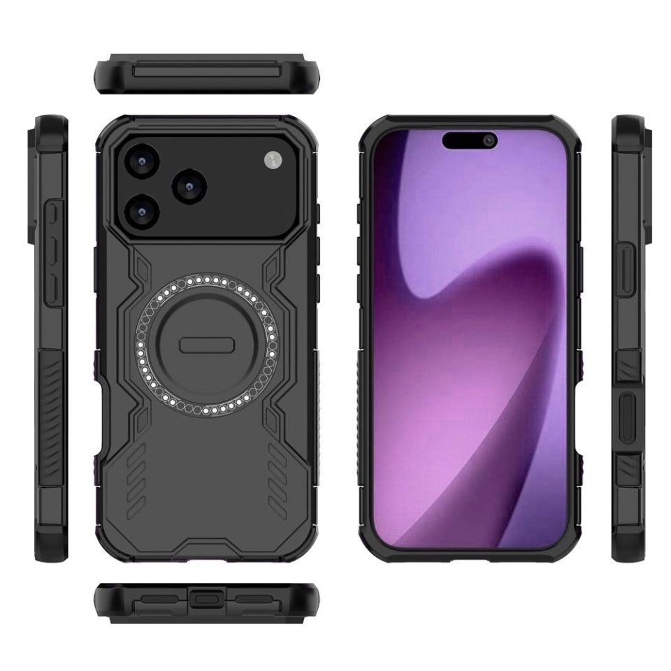 Husa pentru iPhone 17 Pro Max, SKYDDAR INOVATION, ArmorMag, Magsafe, set cu sticker, Negru - 3 | YEO