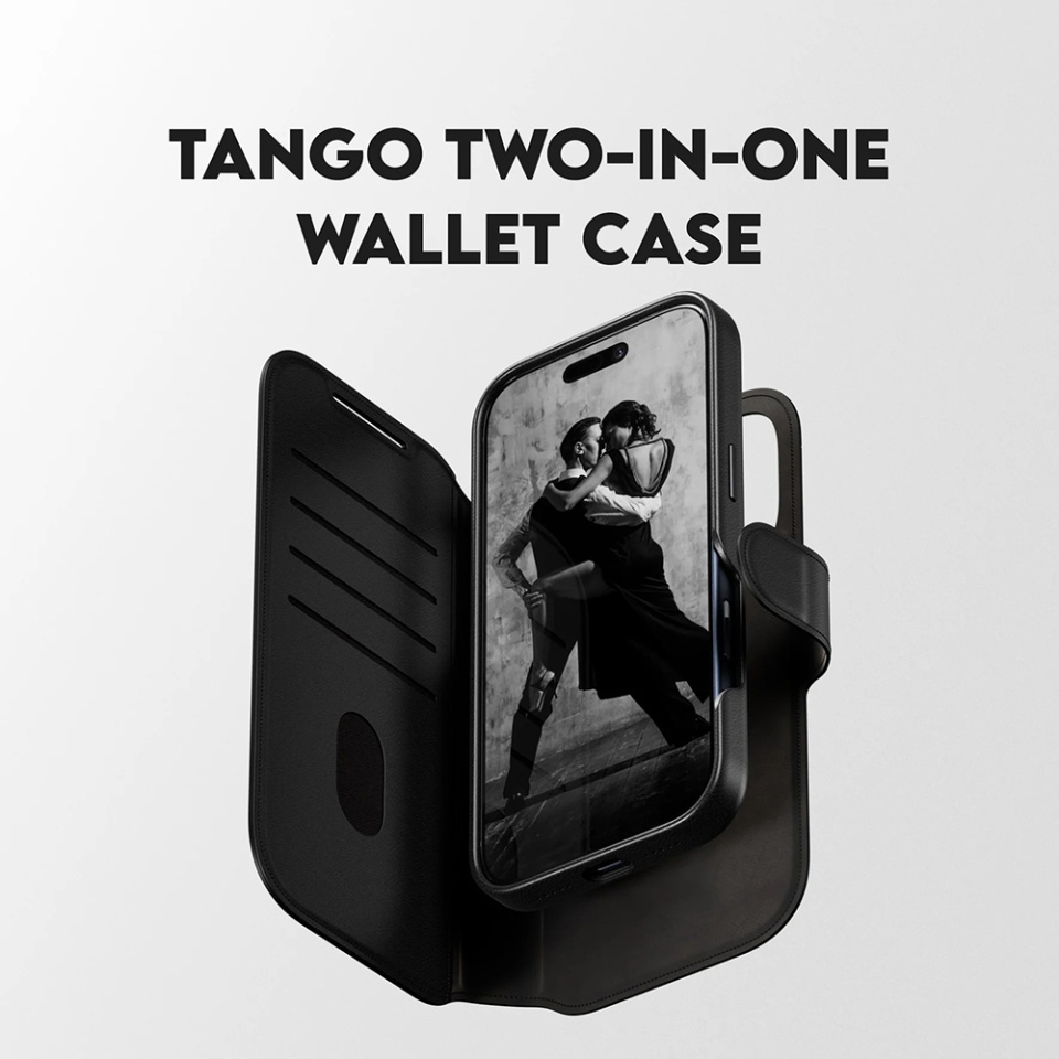 Husa pentru iPhone 17 Pro, PanzerGlass, CARE Feature MagSafe Case Tango Two-in-One Wallet, Tip Carte Detasabila 2in1 cu Portofel si Prindere Magnetica, Piele Ecologica, Antisoc, Negru - 2 | YEO