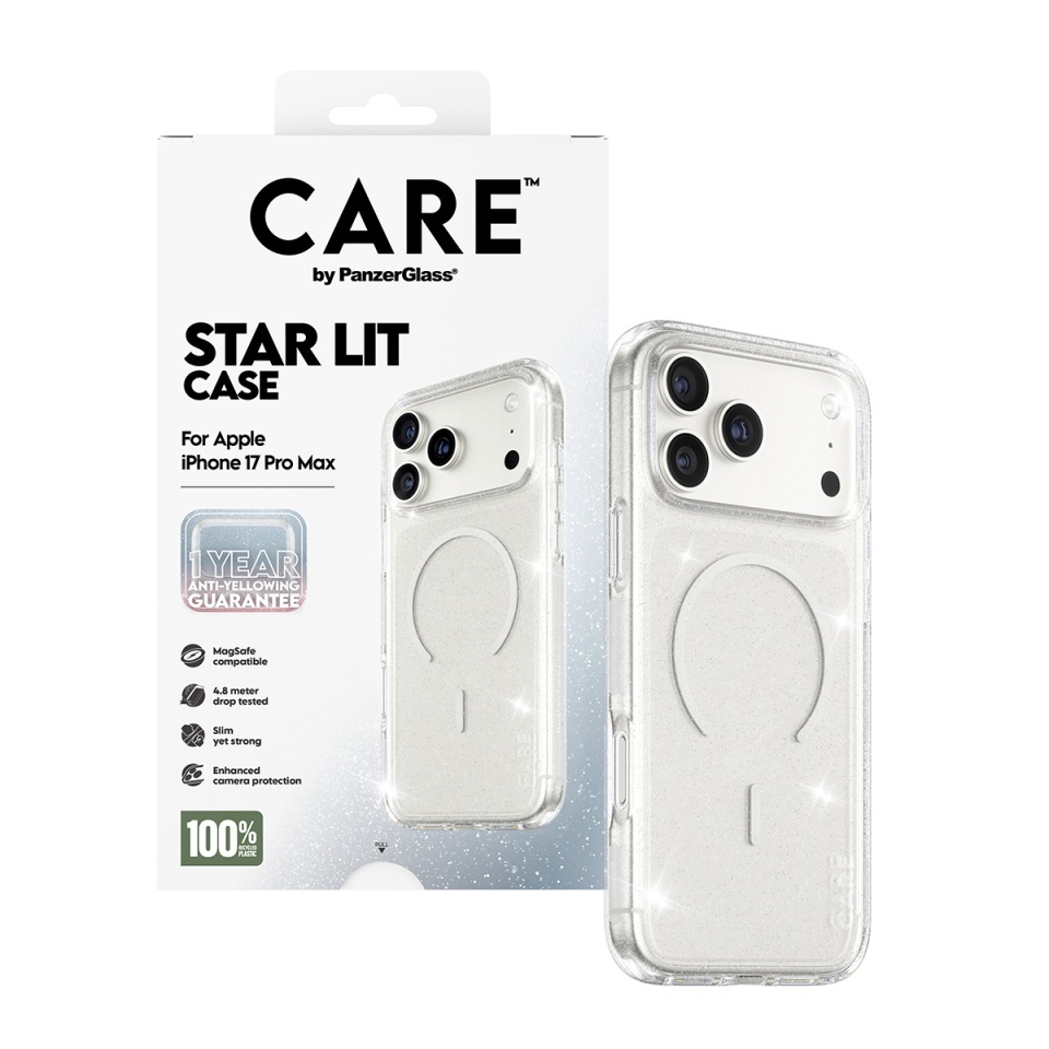 Husa pentru iPhone 17 Pro, PanzerGlass, CARE Flagship Urban Explorer Star Lit White MagSafe, Anti-Soc 4.8m, Anti-Ingalbenire, Design Slim, Compatibila MagSafe, Transparenta - 5
