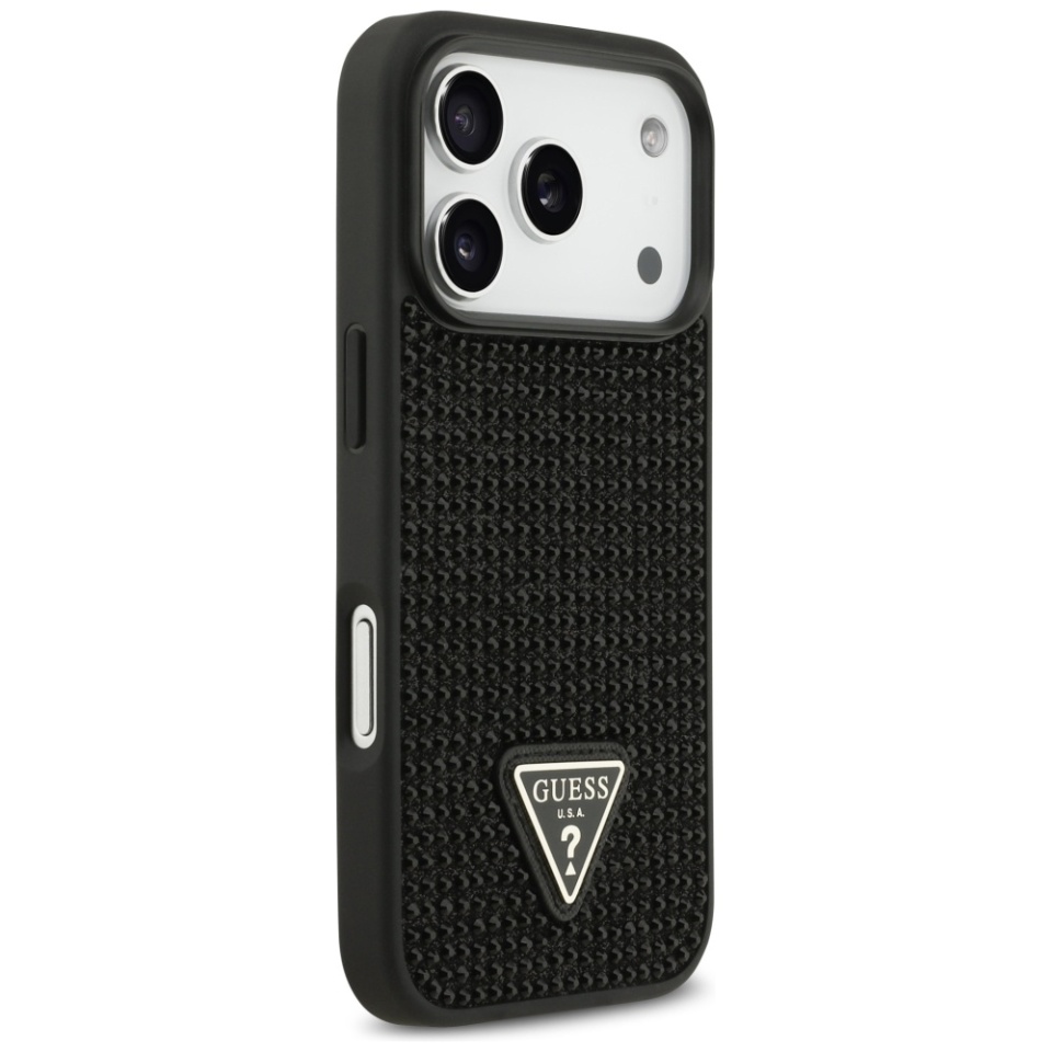 Husa pentru iPhone 17 Pro, Rhinestone Triangle, Guess, Negru - 3 | YEO