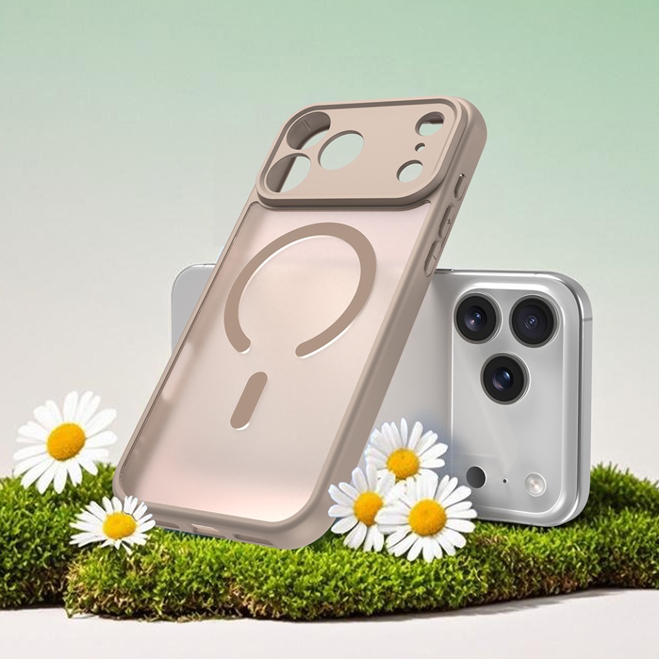 Husa pentru iPhone 17 Pro, SKYDDAR INNOVATION, HaloFrost MagSafe II, Antisoc, set cu sticker, Auriu - 1 | YEO