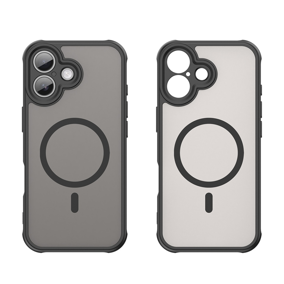 Husa pentru iPhone 17, SKYDDAR INNOVATION, HaloFrost MagSafe II, Antisoc, set cu sticker, Negru - 1 | YEO