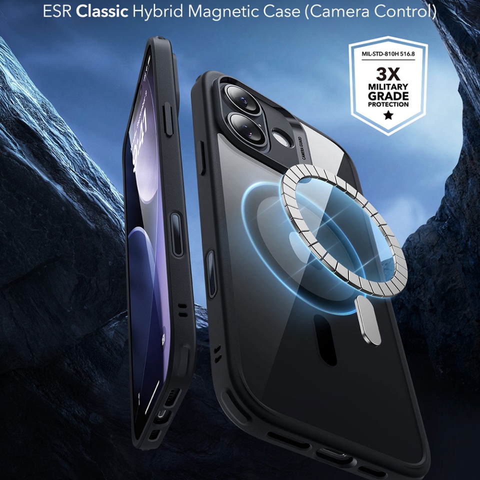 Husa pentru iPhone 17, slim, ESR Classic Hybrid HaloLock, Negru/transparenta - 2 | YEO