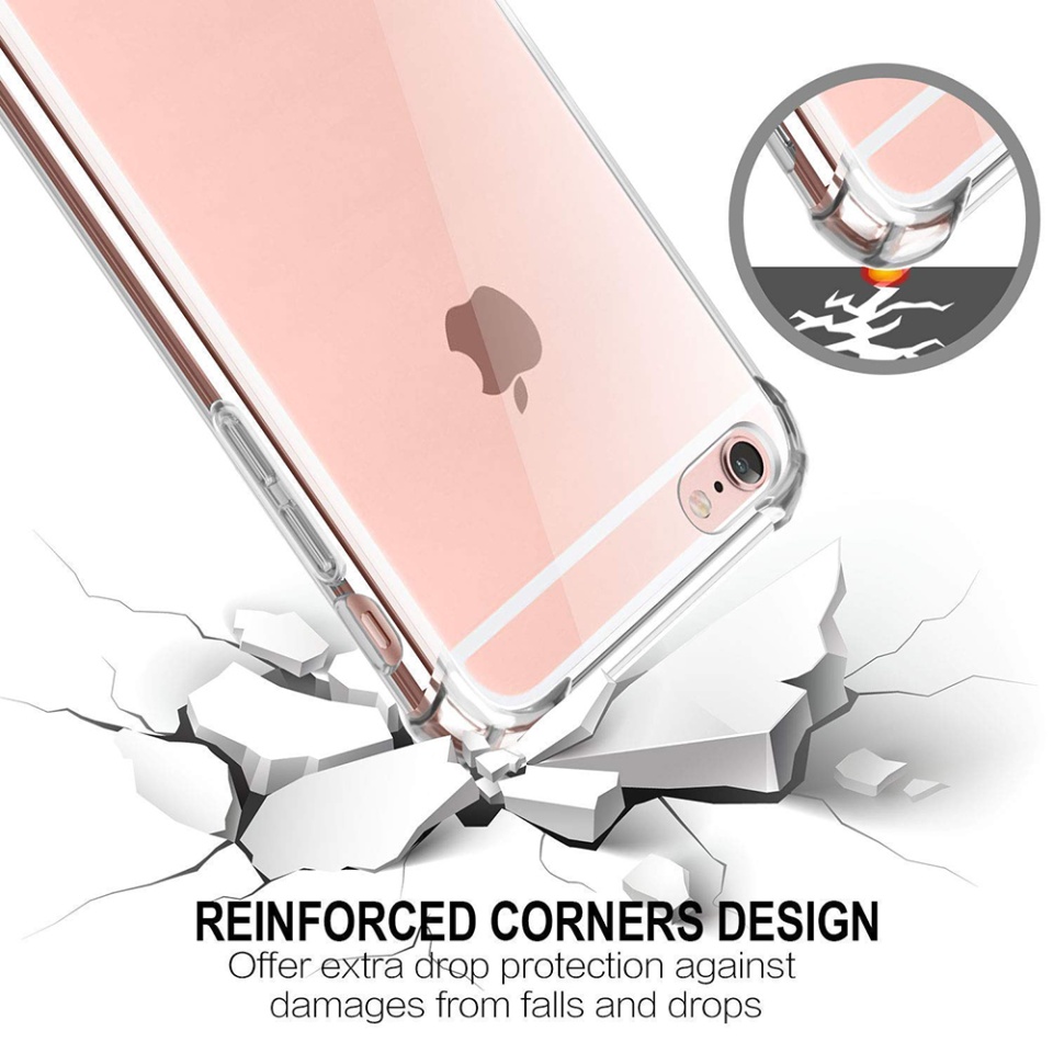 Husa pentru iPhone 6 Plus/ 6s Plus , SKYDDAR INNOVATION, Shockproof Clear din Silicon Slim, Transparenta, set cu sticker - 2 | YEO