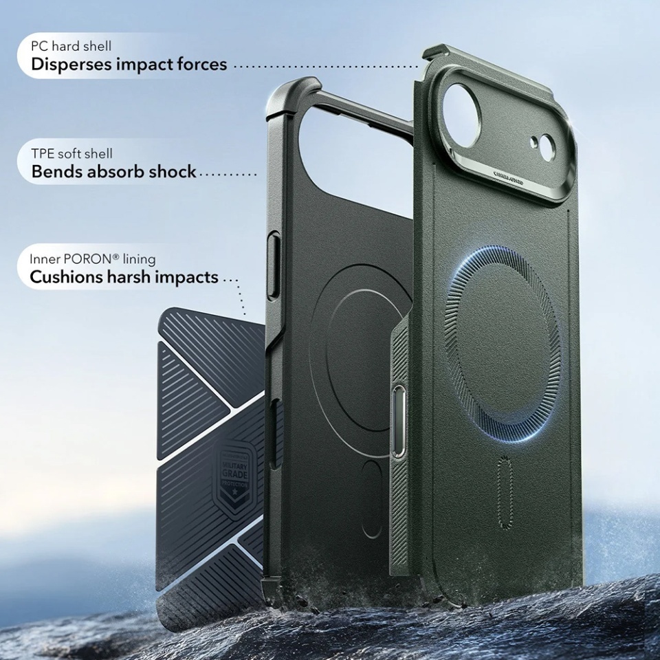 Husa pentru iPhone Air, Magsafe, ESR Cyber Halolock, Verde - 2 | YEO