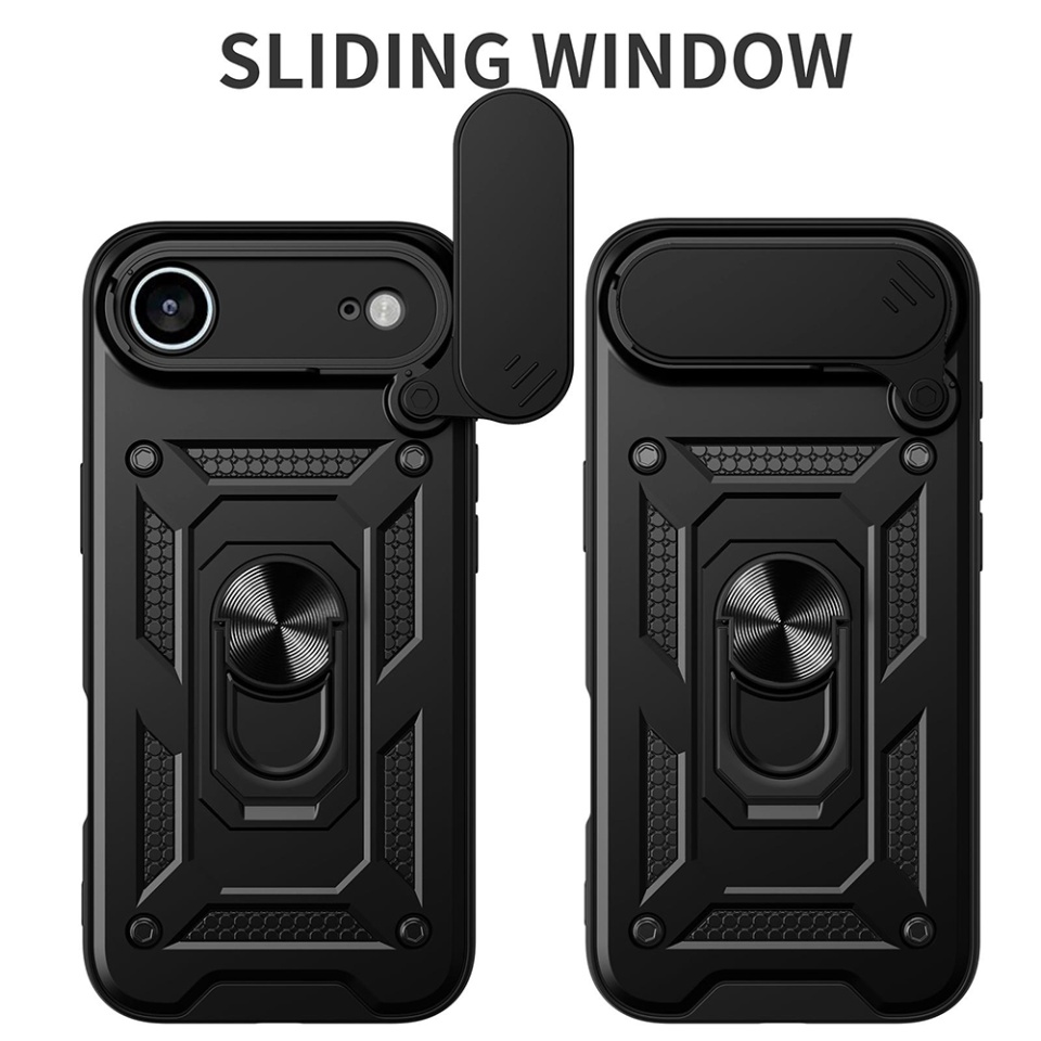 Husa pentru iPhone Air, SKYDDAR INNOVATION, CamShield, Inel magnetic, set cu sticker, Negru - 1 | YEO