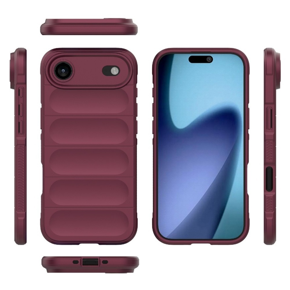 Husa pentru iPhone Air, SKYDDAR INNOVATION, Magic Shield, din Silicon Mat, set cu sticker, Bordo - 1 | YEO