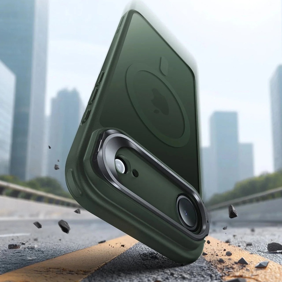 Husa pentru iPhone Air, slim, ESR Classic Hybrid HaloLock Kickstand, Verde - 1 | YEO