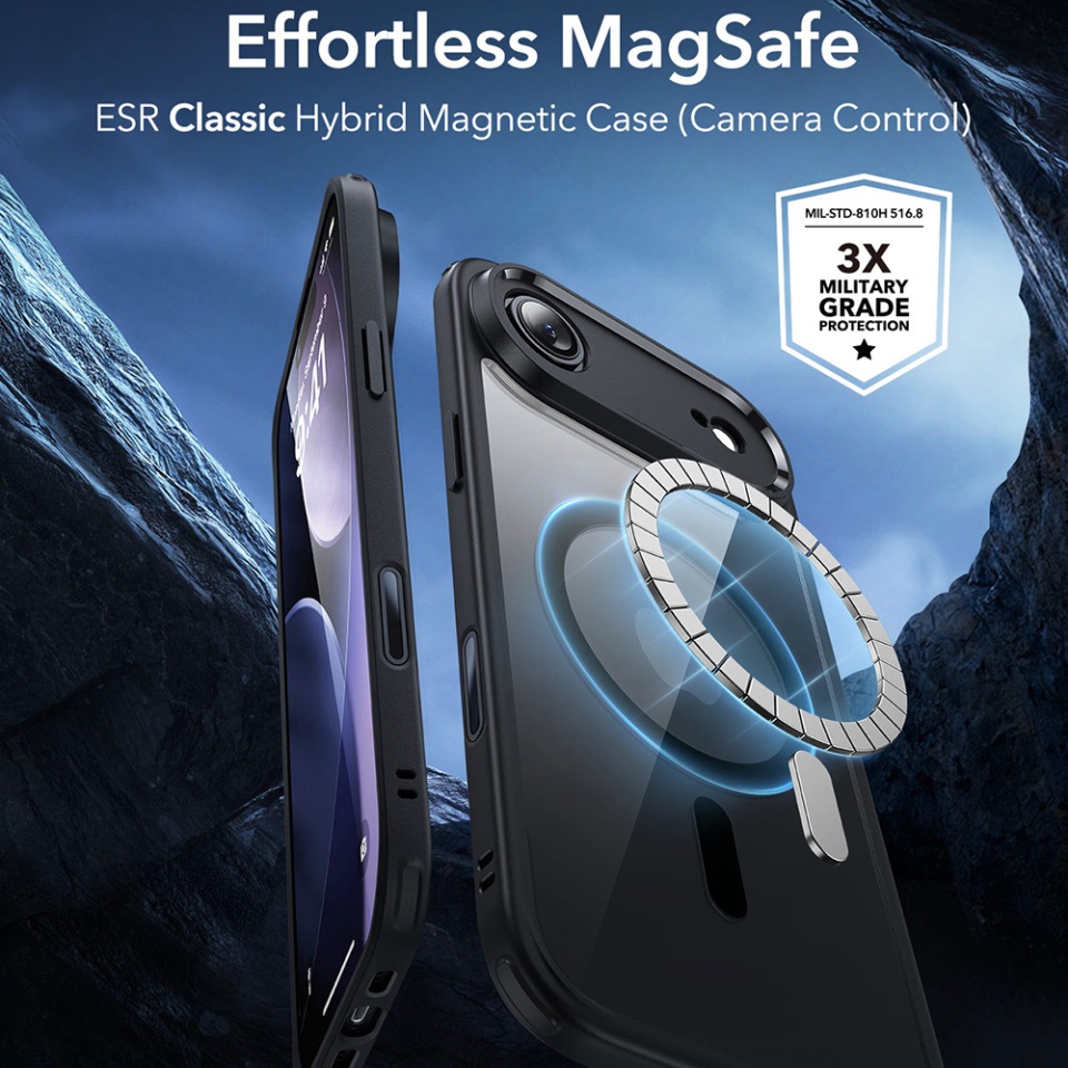 Husa pentru iPhone Air, slim, ESR Classic Hybrid HaloLock, Negru/transparenta - 1 | YEO