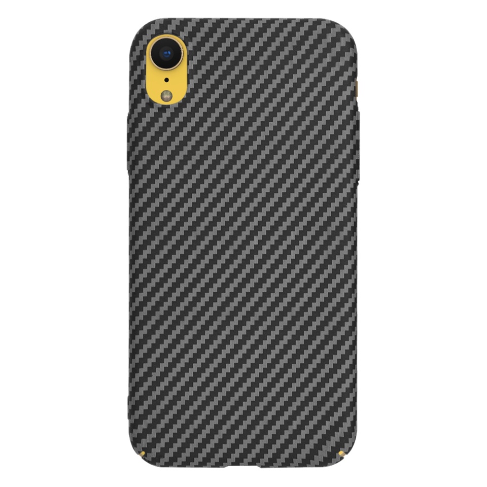 Husa pentru iPhone XR, Finisaj Premium cu Textura de Carbon, Design Elegant, SKDR CarbonFlex - Negru - 2 | YEO