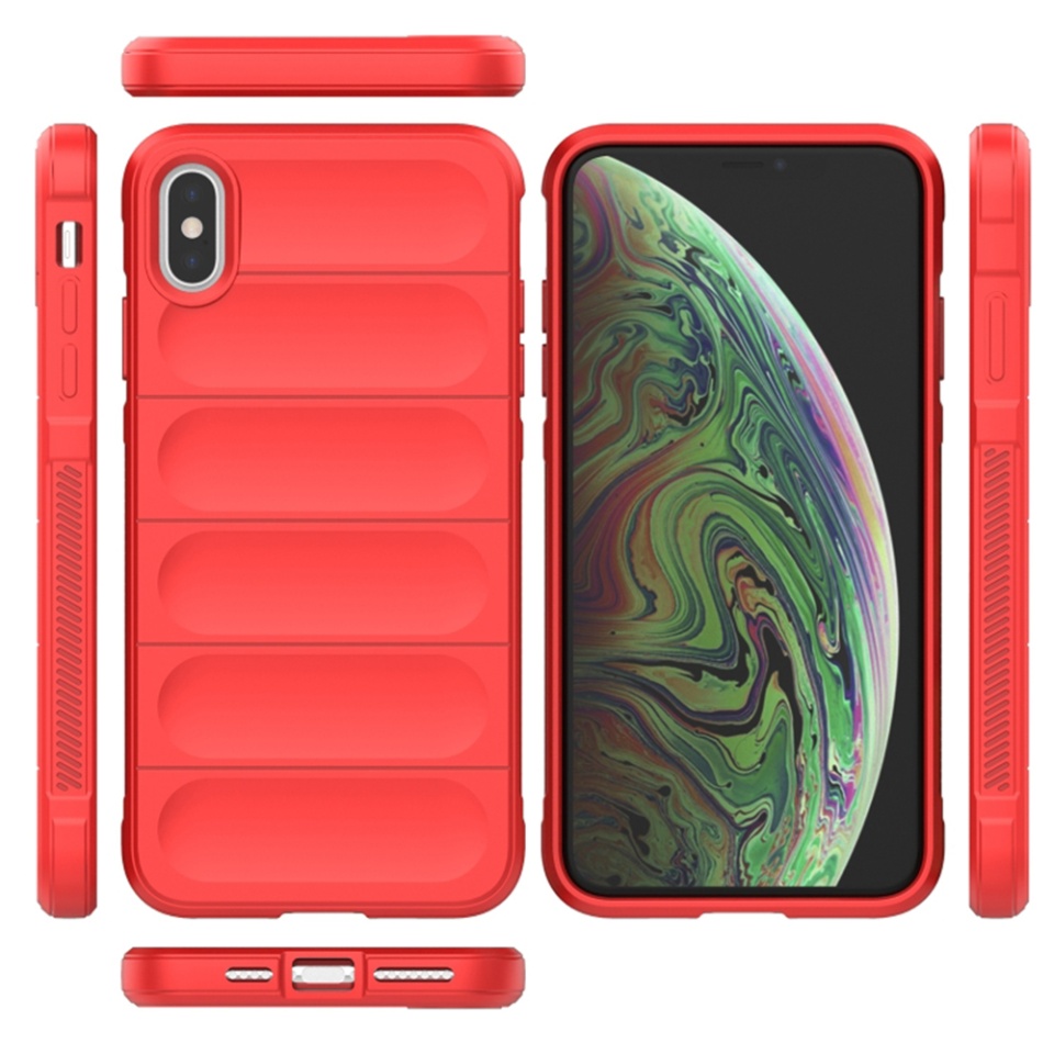 Husa pentru iPhone XS Max, SKYDDAR INNOVATION, Magic Shield, din Silicon Mat, set cu sticker, Bleu - 1 | YEO