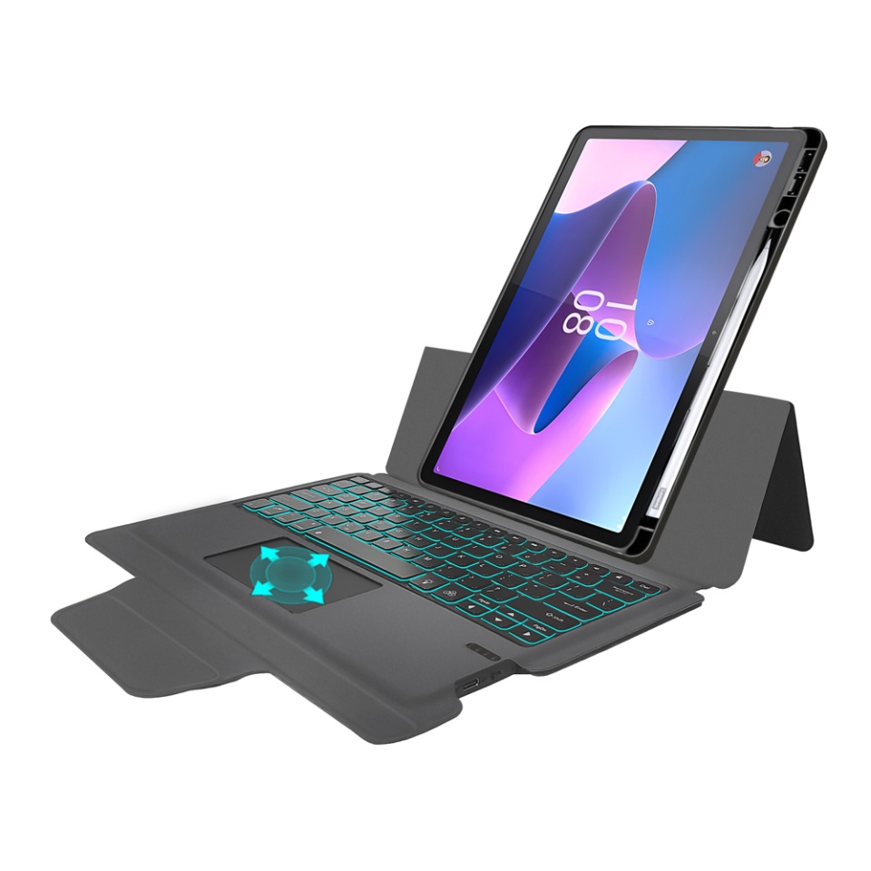 Husa pentru Lenovo Tab P11 Pro Gen 2 11.2 cu Tastatura Bluetooth si Protectie 360°, SKDR TabTop Pro - Negru - 1 | YEO