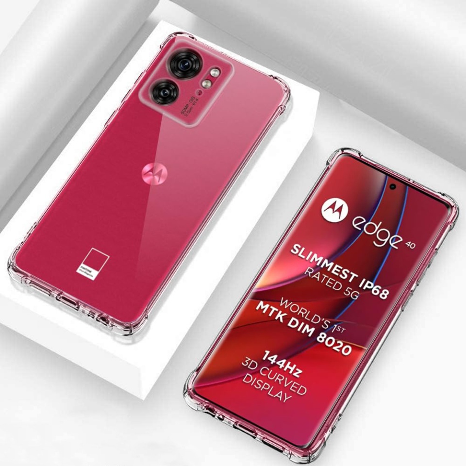 Husa pentru Motorola Edge 40 / Edge (2023) , SKYDDAR INNOVATION, Shockproof Clear din Silicon Slim, Transparenta, set cu sticker - 2 | YEO