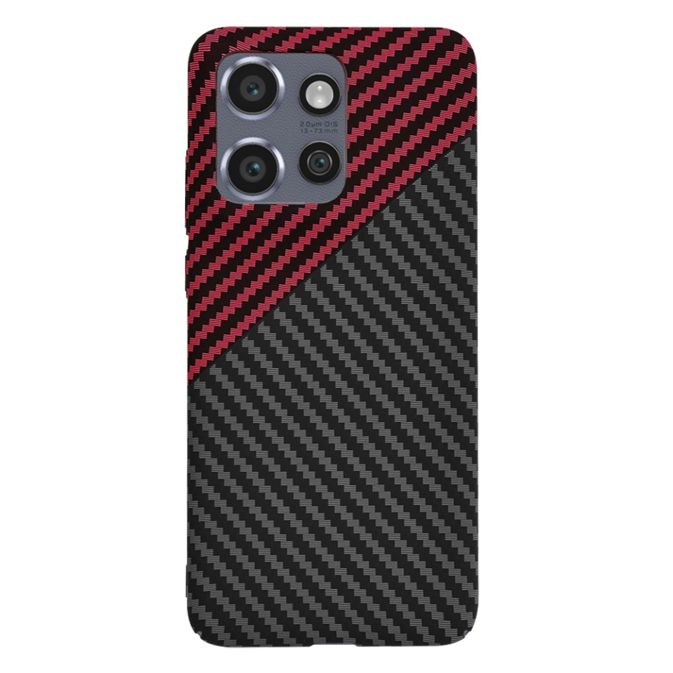 Husa pentru Motorola Edge 50 Neo, Finisaj Premium cu Textura de Carbon, Design Elegant, SKDR CarbonFlex - Rosu inchis - 2 | YEO