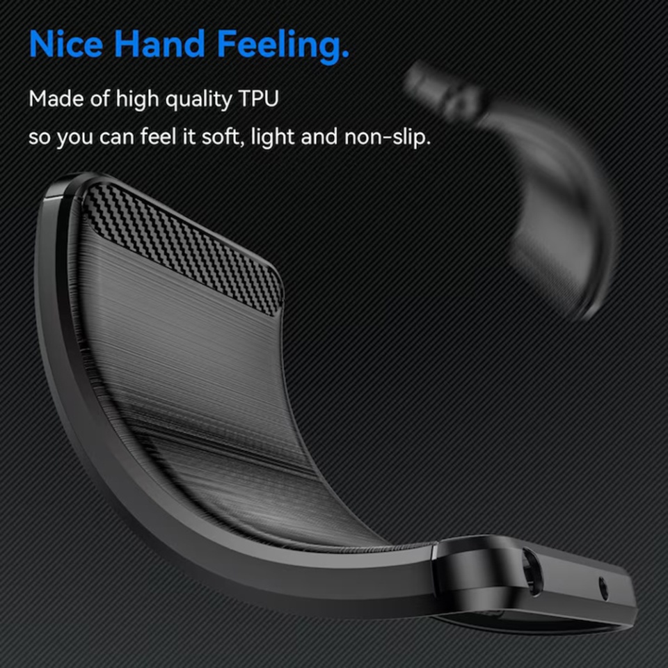 Husa pentru Motorola Edge 50 Neo, SKYDDAR INNOVATION, Carbon Silicone, din Silicon Slim, cu textura Fibra Carbon, set cu sticker, Negru - 3 | YEO