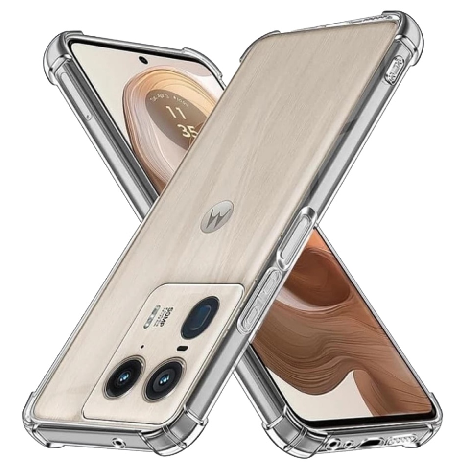 Husa pentru Motorola Edge 50 Ultra , SKYDDAR INNOVATION, Shockproof Clear din Silicon Slim, Transparenta, set cu sticker