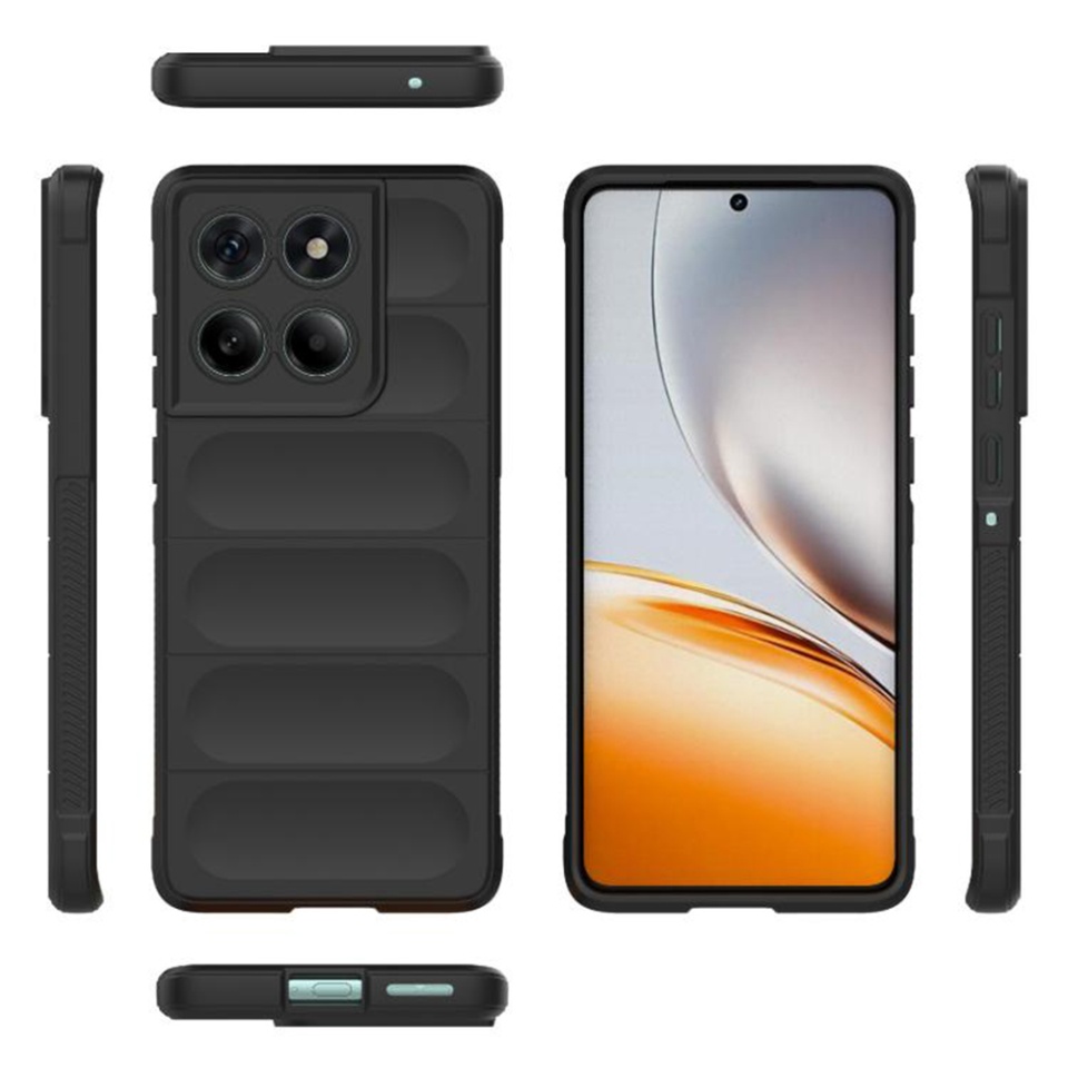 Husa pentru Motorola Edge 60 Fusion / Edge 60, SKYDDAR INNOVATION, Magic Shield, din Silicon Mat, set cu sticker, Negru - 1 | YEO