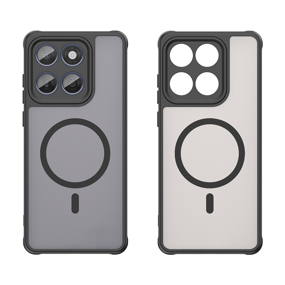 Husa pentru Motorola Edge 60 Fusion / Edge 60, SKYDDAR INNOVATION, HaloFrost MagSafe II, Antisoc, set cu sticker, Negru - 1 | YEO