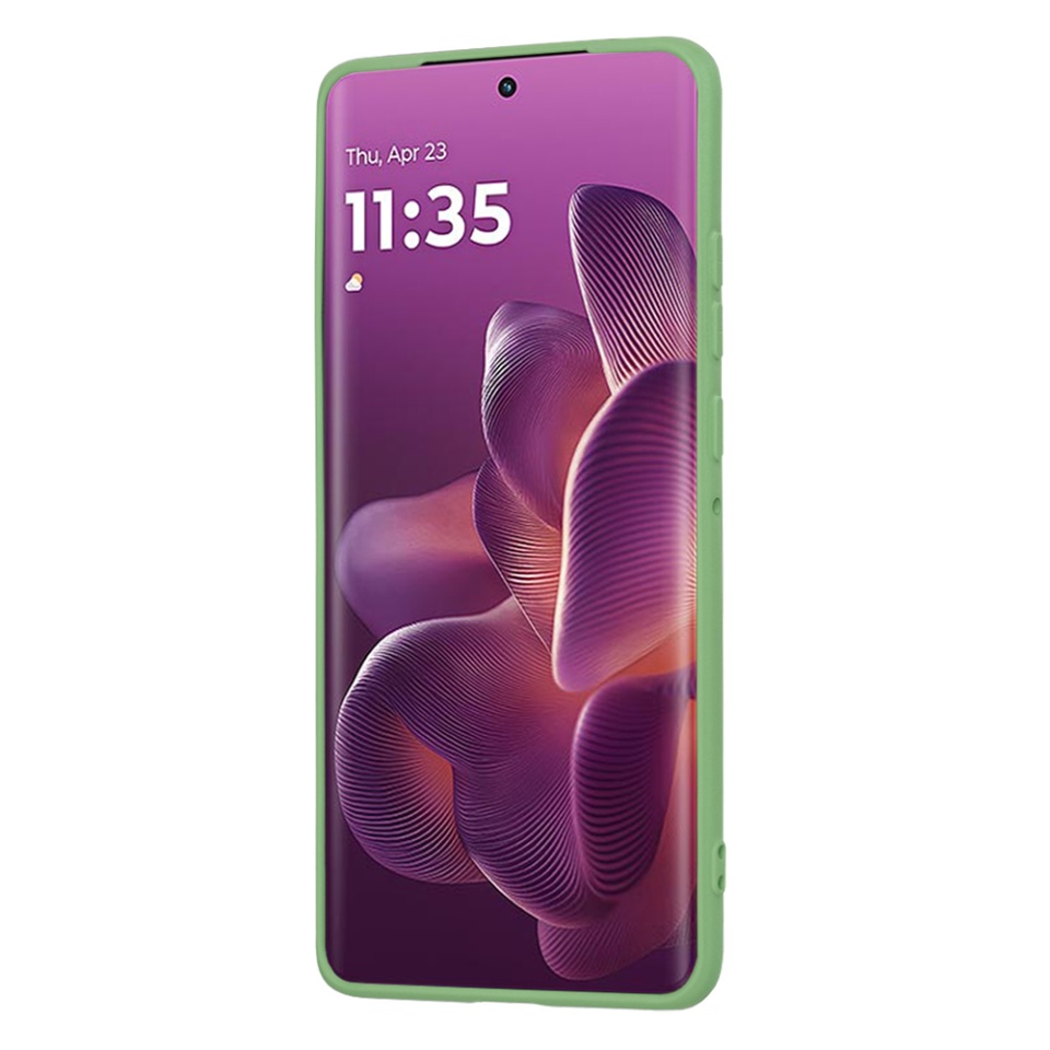Husa pentru Motorola Edge 60 Pro, SKYDDAR INNOVATION, din Silicon Catifelat, SoftElegance , Verde deschis, set cu sticker - 1 | YEO