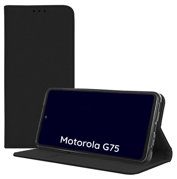 Husa pentru Motorola G75, cu Inchidere Magnetica, SKDR Case Book - Negru