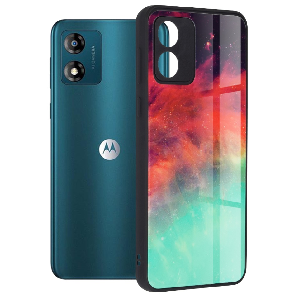 Husa pentru Motorola Moto E13 cu sticla securizata, SKYDDAR Oddysey - Turcoaz