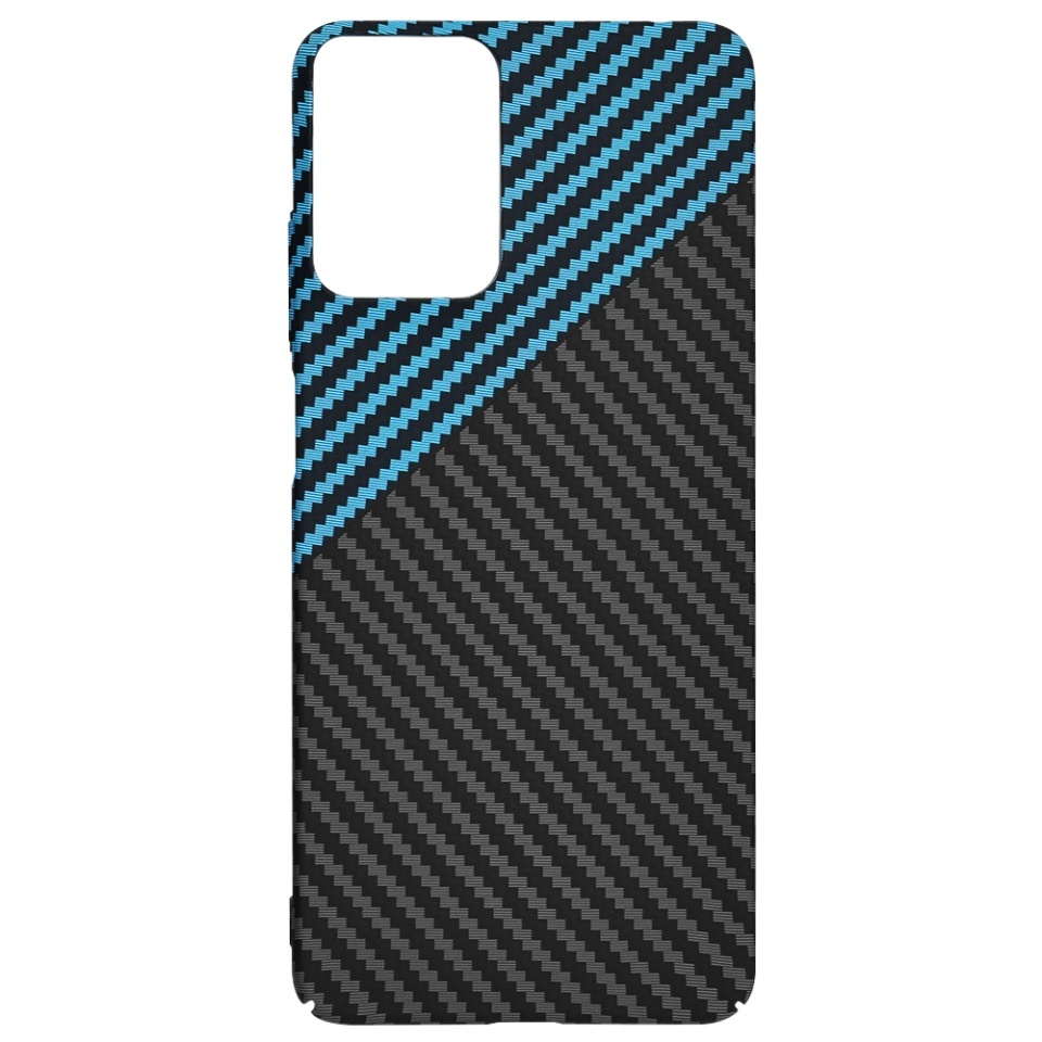 Husa pentru Motorola Moto G04 / Moto G24 / Moto G04s / Moto E14, SKYDDAR INNOVATION, textura carbon, Carbonite FiberShell, set cu sticker, Bleu, - 3 | YEO